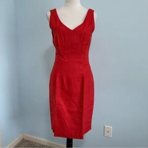 High Point New York Women’s Sleeveless Red Linen‎ Midi Dress Size 6